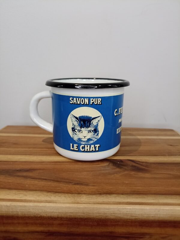 mug émaillé chat